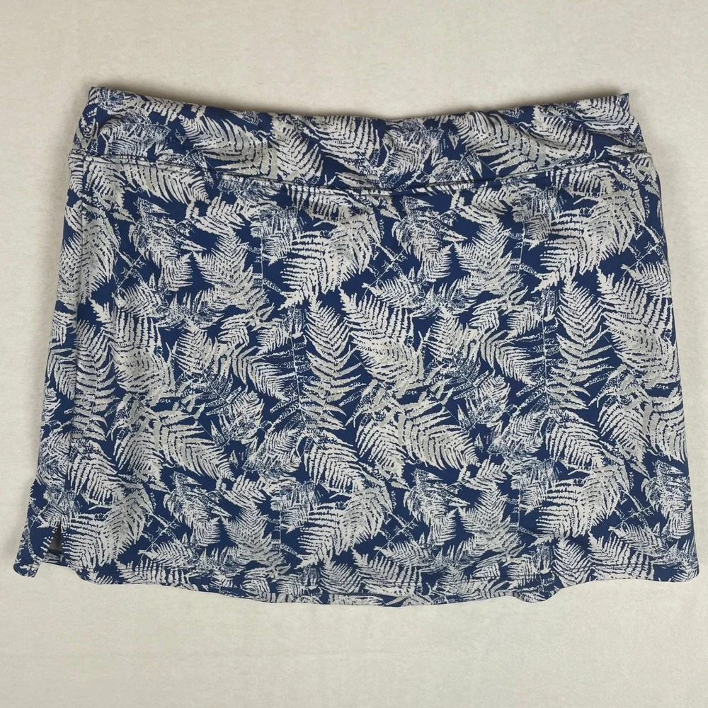 Tranquility by Colorado Clothing‎ Women's L Fern Print Skirt Blue White Active